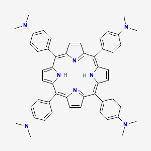 Chemical structure of 4,4',4'',4'''-(Porphyrin-5,10,15,20-tetrayl)tetrakis(N,N-dimethylaniline)