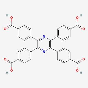 Chemical structure of 4,4',4'',4'''-(Pyrazine-2,3,5,6-tetrayl)tetrabenzoic acid
