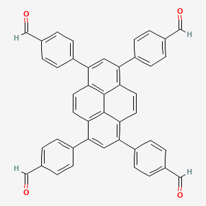 Chemical structure of 4,4',4'',4'''-(Pyrene-1,3,6,8-tetrayl)tetrabenzaldehyde