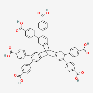 Chemical structure of 4,4',4'',4''',4'''',4'''''-(9,10-Dihydro-9,10-[1,2]benzenoanthracene-2,3,6,7,14,15-hexayl)hexabenzoicacid