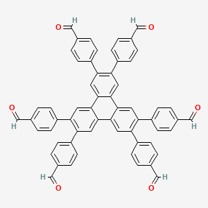 Chemical structure of 4,4',4'',4''',4'''',4'''''-(Triphenylene-2,3,6,7,10,11-hexayl)hexabenzaldehyde