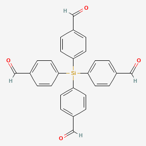 Chemical structure of 4,4',4'',4'''-Silanetetrayltetrabenzaldehyde