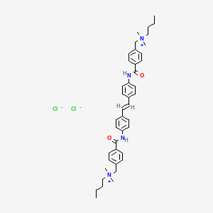Chemical structure of 4,4'-[1,2-Ethenediylbis(4,1-phenyleneiminocarbonyl)]bis(N-butyl-N,N-dimethylbenzenemethanaminium) Dichloride