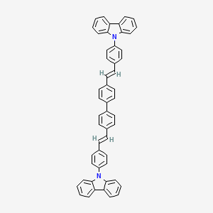Chemical structure of 4,4'-Bis(4-(9H-carbazol-9-yl)styryl)-1,1'-biphenyl