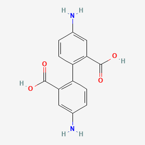 Chemical structure of 4,4'-Diamino-[1,1'-biphenyl]-2,2'-dicarboxylic acid
