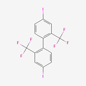 Chemical structure of 2,2'-Bis(trifluoromethyl)-4,4'-diiodobiphenyl