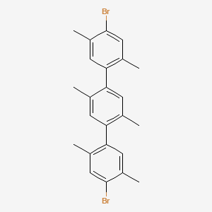 Chemical structure of 4,4"-Dibromo-2,2',2",5,5',5"-hexamethyl-1,1':4',1"-terphenyl