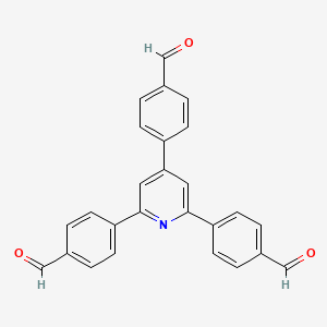 Chemical structure of 4,4,4-(Pyridine-2,4,6-triyl)tribenzaldehyde
