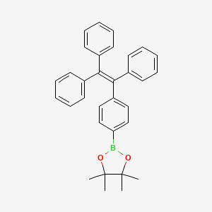 Chemical structure of 4,4,5,5-Tetramethyl-2-(4-(1,2,2-triphenylvinyl)phenyl)-1,3,2-dioxaborolane