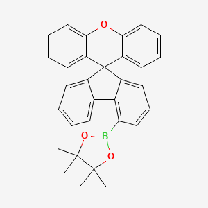 Chemical structure of 4,4,5,5-Tetramethyl-2-(spiro[fluorene-9,9'-xanthen]-4-yl)-1,3,2-dioxaborolane