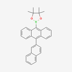 Chemical structure of 4,4,5,5-Tetramethyl-2-[10-(2-naphthyl)anthracen-9-yl]-1,3,2-dioxaborolane