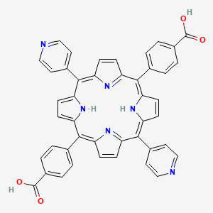 Chemical structure of 5,15-Di(4-pyridyl)-10,20-di(4-carboxyphenyl)porphine