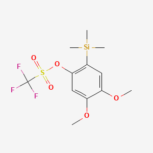 Chemical structure of 4,5-Dimethoxy-2-(trimethylsilyl)phenyl Trifluoromethanesulfonate