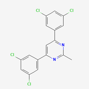 Chemical structure of 4,6-Bis(3,5-dichlorophenyl)-2-methylpyrimidine