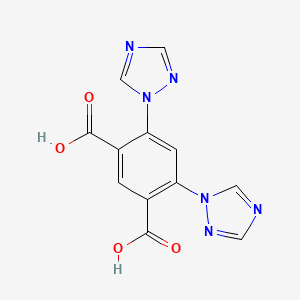 Chemical structure of 4,6-Di(1H-1,2,4-triazol-1-yl)isophthalic acid