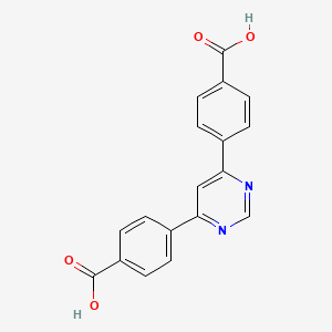 Chemical structure of 4,6-Di(4-carboxyphenyl)pyrimidine