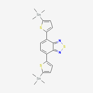 Chemical structure of 4,7-Bis(5-(trimethylstannyl)thiophen-2-yl)benzo[c][1,2,5]thiadiazole