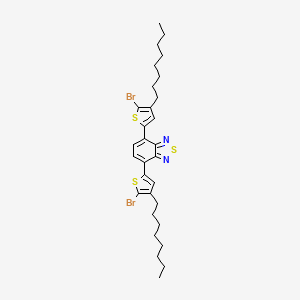 Chemical structure of 4,7-Bis(5-bromo-4-n-octyl-2-thienyl)-2,1,3-benzothiadiazole