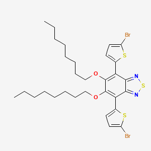 Chemical structure of 4,7-Bis(5-bromothiophen-2-yl)-5,6-bis(n-octyloxy)-2,1,3-benzothiadiazole