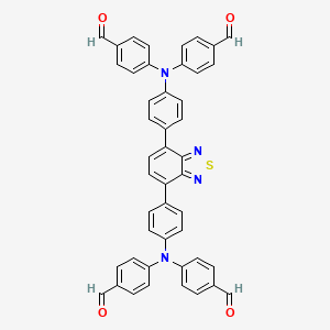 Chemical structure of 4,7-Bis{4-[n,n-bis(4-formylphenyl)amino]phenyl}-2,1,3-benzothiadiazole