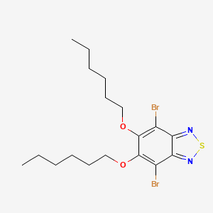 Chemical structure of 4,7-Dibromo-5,6-dihexoxy-2,1,3-benzothiadiazole