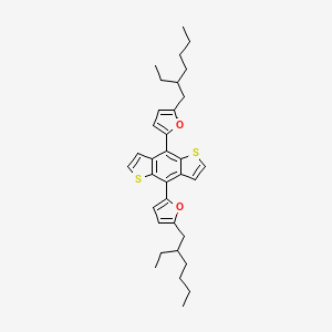 Chemical structure of 4,8-Bis(5-(2-ethylhexyl)furan-2-yl)benzo[1,2-b:4,5-b']dithiophene