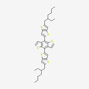 Chemical structure of 4,8-Bis(5-(2-ethylhexyl)thieno[3,2-b]thiophen-2-yl)benzo[1,2-b:4,5-b']dithiophene