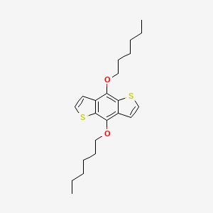 Chemical structure of 4,8-Bis(hexyloxy)benzo[1,2-b:4,5-b']dithiophene