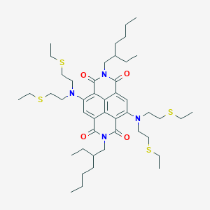 Chemical structure of 4,9-Bis(bis(2-(ethylthio)ethyl)amino)-2,7-bis(2-ethylhexyl)benzo[lmn][3,8]phenanthroline-1,3,6,8(2H,7H)-tetraone