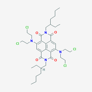 Chemical structure of 4,9-Bis(bis(2-chloroethyl)amino)-2,7-bis(2-ethylhexyl)benzo[lmn][3,8]phenanthroline-1,3,6,8(2H,7H)-tetraone
