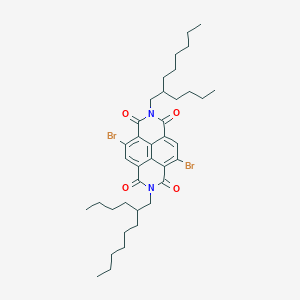 Chemical structure of 4,9-Dibromo-2,7-bis(2-butyloctyl)benzo[lmn][3,8]phenanthroline-1,3,6,8(2H,7H)-tetraone