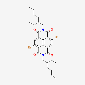 Chemical structure of 4,9-Dibromo-2,7-bis(2-ethylhexyl)benzo[lmn][3,8]phenanthroline-1,3,6,8(2H,7H)-tetraone