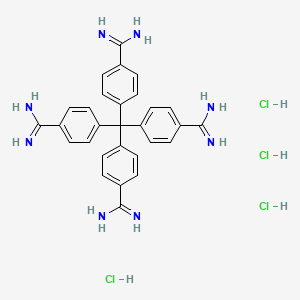 Chemical structure of 4-[Tris(4-carbamimidoylphenyl)methyl]benzenecarboximidamide;tetrahydrochloride