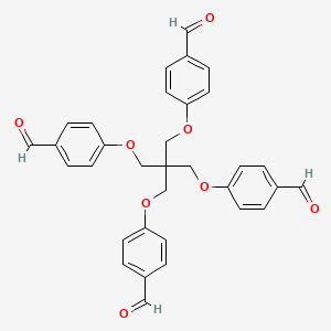 Chemical structure of 4-{2,2-Bis[(4-formylphenoxy)methyl]-3-(4-formylphenoxy)propoxy}benzaldehyde