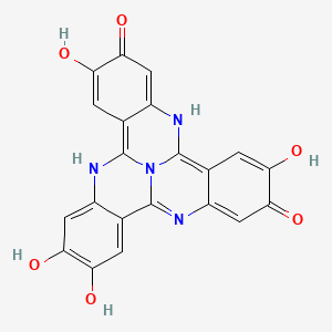 Chemical structure of 4a,14b-Dihydro-4b1,5,10,15-tetraazanaphtho[1,2,3-gh]tetraphene-2,3,7,8,12,13-hexaol