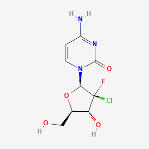 Chemical structure of 4-Amino-1-((2R,3S,4R,5R)-3-chloro-3-fluoro-4-hydroxy-5-(hydroxymethyl)tetrahydrofuran-2-yl)pyrimidin-2(1H)-one
