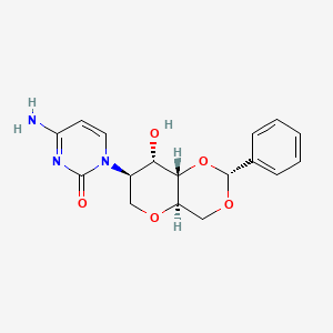Chemical structure of 4-Amino-1-((2R,4aR,7R,8S,8aS)-8-hydroxy-2-phenylhexahydropyrano[3,2-d][1,3]dioxin-7-yl)pyrimidin-2(1H)-one
