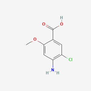 Chemical structure of 4-Amino-5-chloro-2-methoxybenzoic acid