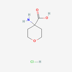 Chemical structure of 4-Aminotetrahydro-2H-pyran-4-carboxylic acid hydrochloride