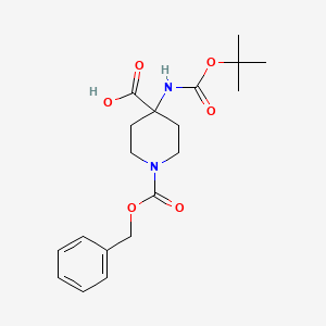 Chemical structure of 4-n-Boc-amino-1-cbz-isonipecotic acid