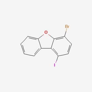 Chemical structure of 4-Bromo-1-iododibenzo[b,d]furan