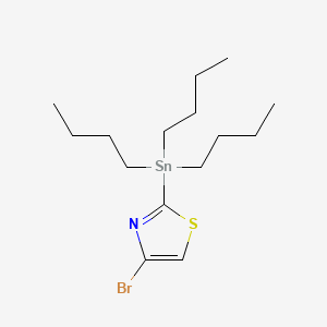 Chemical structure of 4-Bromo-2-(tributylstannyl)thiazole