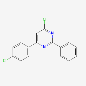 Chemical structure of 4-Chloro-6-(4-chlorophenyl)-2-phenylpyrimidine