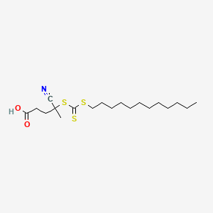 Chemical structure of 4-Cyano-4-(dodecylsulfanylthiocarbonyl)sulfanylpentanoic acid