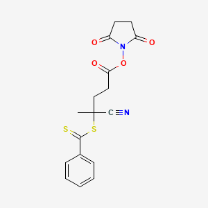 Chemical structure of N-Succinimidyl 4-Cyano-4-(phenylcarbonothioylthio)pentanoate