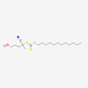 Chemical structure of 4-Cyano-4-[(dodecylsulfanylthiocarbonyl)sulfanyl]pentanol