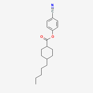Chemical structure of 4-Cyanophenyl 4-pentylcyclohexane-1-carboxylate