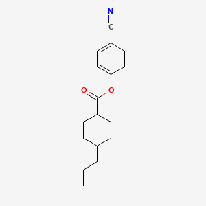 Chemical structure of 4-Cyanophenyl trans-4-propylcyclohexane-1-carboxylate
