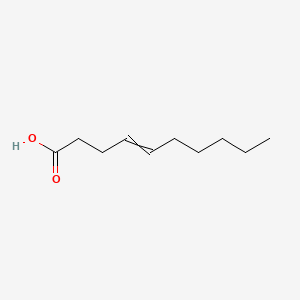 Chemical structure of 4-Decenoic Acid