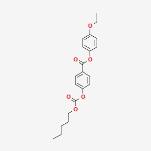 Chemical structure of 4-(4-Ethoxyphenoxycarbonyl)phenyl Pentyl Carbonate